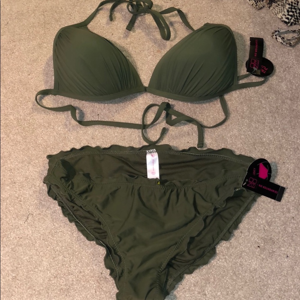 No Boundaries Army Green Bathing Suit